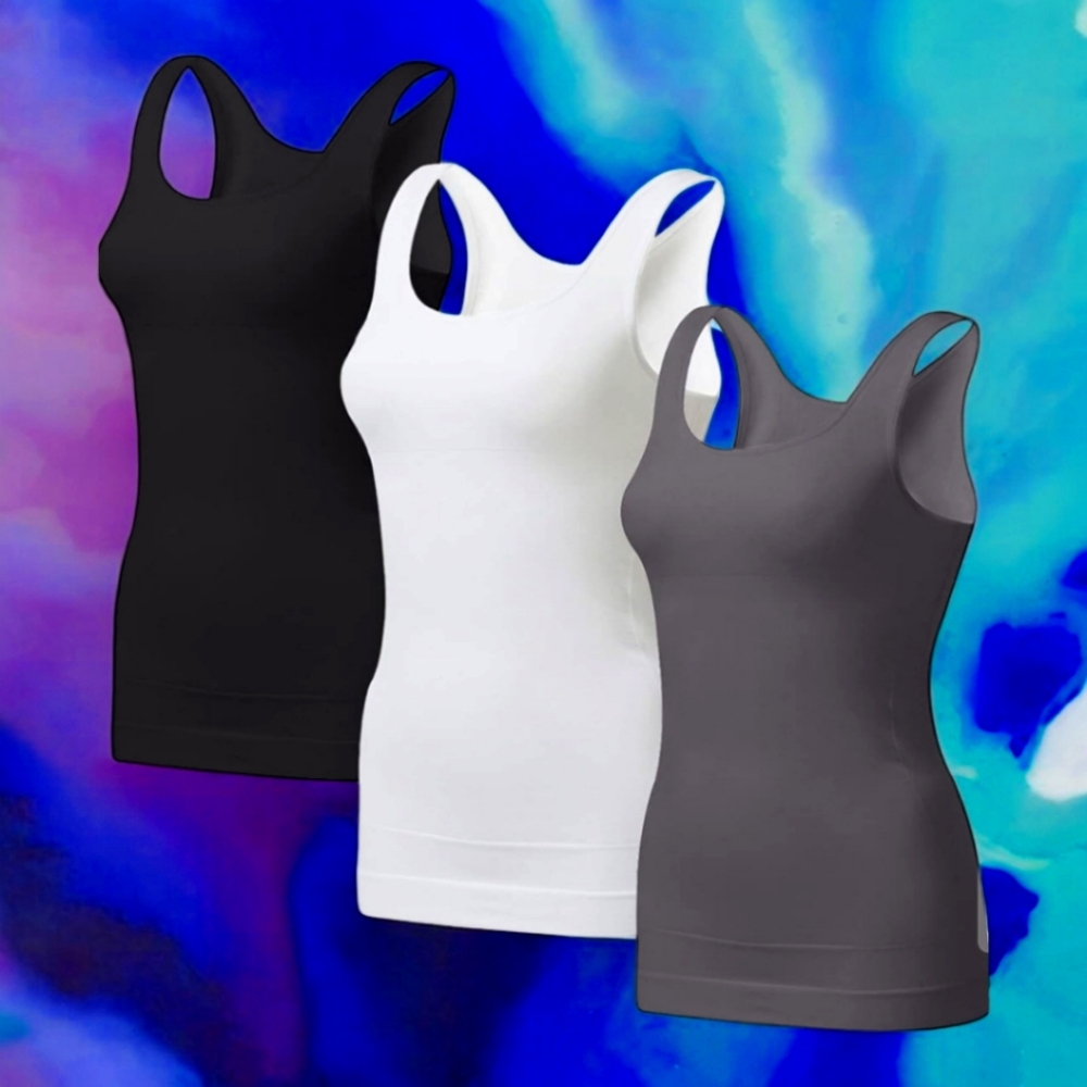 EUYZOU Women's Tummy Control Shapewear Tank Tops - Seamless Body Shaper Compress